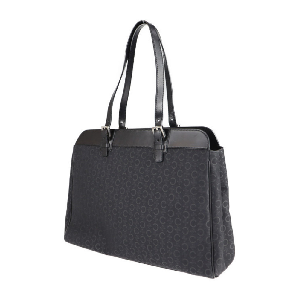 Celine C Macadam Canvas Leather Tote Bag Black - image 2